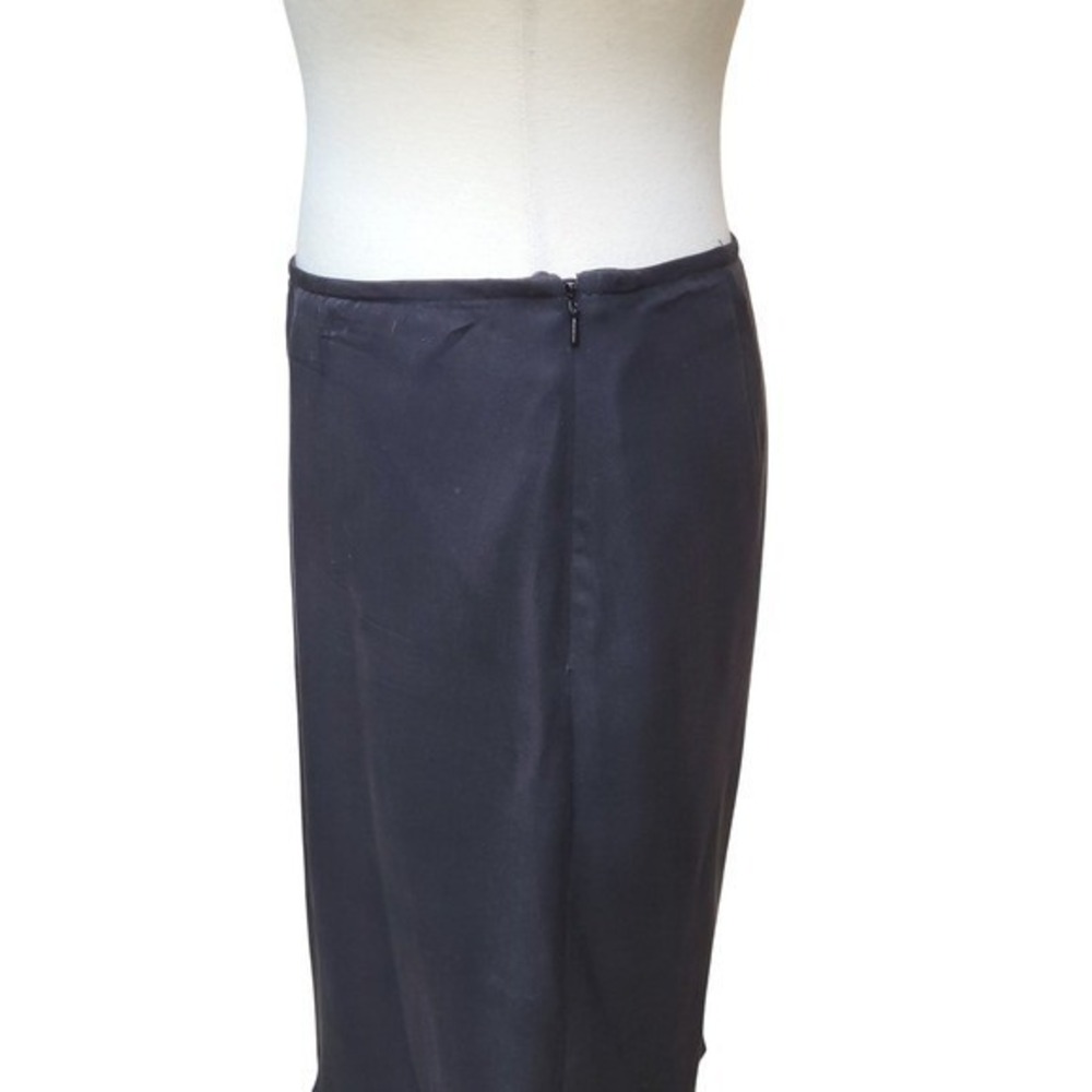 Armani Exchange A/X Black Asymmetric Angle Career Cocktail 100% Silk Skirt 10 - Picture 4 of 9